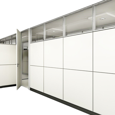 EUROPEAN Half Glass Wall Partition Upper Wooden Lower Office Wall Partition